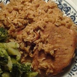 Pork Chops Over Rice