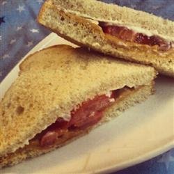 Simple Peanut Butter and Tomato Sandwich