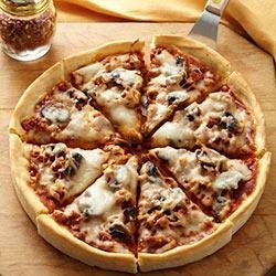 Deep Dish Italian Sausage and Mushroom Pizza