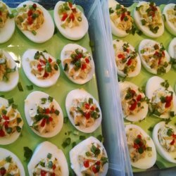 Dragon Eggs (Deviled Eggs With a Spicy Twist)