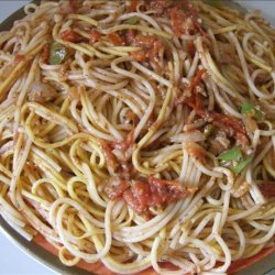 Pasta & Chinese Udong Noodles in Tomato Sauce & Sardines