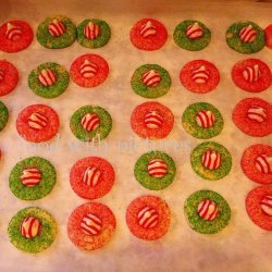 Candy Cane Kiss Cookies