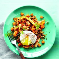 Poached Eggs W. Chicken Hash