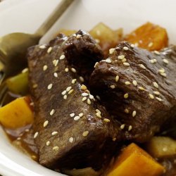 Sesame Root Beer Braised Short Ribs and Sweet Potatoes