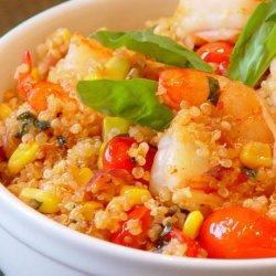 Quinoa and Shrimp With Fresh Corn and Cherry Tomatoes