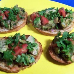 Mexican Guacamole Bruschettas