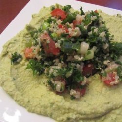 Cilantro-Jalapeno Hummus and Tabouli (A La Pita Jungle)