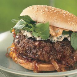 Andouille/Beef Burgers, Spicy Mayo & Caramelized Onions