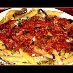 Sautéed Eggplant Penne With Sunburst Chili Sauce