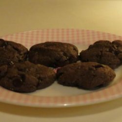 Almost Flourless Chocolate Chocolate Chip Peanut Butter Cookies