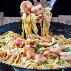 Fettuccine and Shrimp