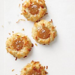 Coconut Thumbprint Cookies With Salted Caramel