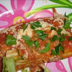 Cheesy Sausage & Tomato Manicotti