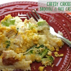 Cheesy Rice and Broccoli Casserole with Chicken