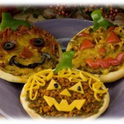 Taco Nacho Pizza Jack-O-Lanterns