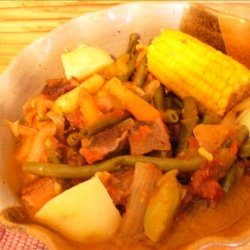 Beef Puchero (A Mexican Stew With Hominy & Vegetables)