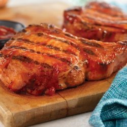 Grilled Ribeye (Rib) Pork Chops With Easy Spicy BBQ Sauce