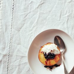 Roasted Peaches With Blueberries