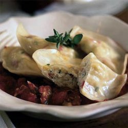 Crabmeat Ravioli With Clam Sauce