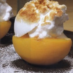 Calanda Peaches With a Meringue Topping