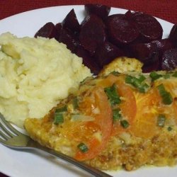 Baked, Cornbreaded Chicken Topped With Flavor