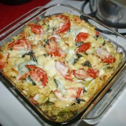 Tomato, Broccoli, and Mozzarella Casserole