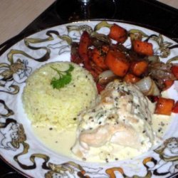Stuffed Chicken Breasts With a Creamy Wine Sauce