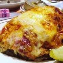 Yvonne and Kev's Pork Chops With Black Pudding, Cheese and Apple