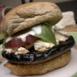 Cheesy Portobello Burger With Lemon Mayo