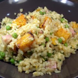 Ham, Pumpkin and Pea Risotto