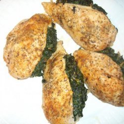 Spinach & Cheddar Stuffed Chicken Breast in Creamy Gravy