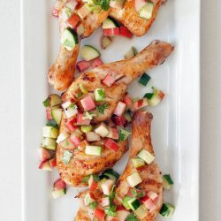 Chicken Thighs With Rhubarb-Cucumber Salsa