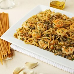 Sautéed Shrimp and Mushroom Pasta