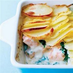 Salmon, Spinach and Dill Potato Bake