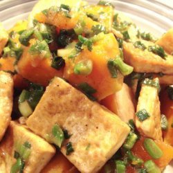 Braised Butternut Squash With Tofu and Green Onions