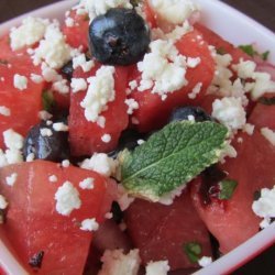 Watermelon Blueberry Salad Witha Hint of Heat