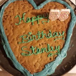 Heart-Shaped Chocolate Chip Cookie Cake