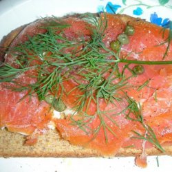 Smoked Salmon and Eggs on Toast With Capers and Dill