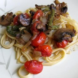 Roasted Vegetable Linguine With Torn Fresh Basil