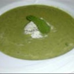 Green Pea Soup with Mint Gelato