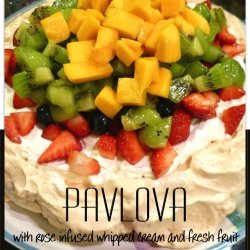 Pavlova With Whipped Cream and Fresh Fruit