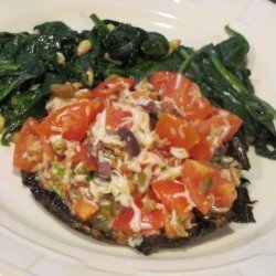 Tomato and Olive Stuffed Portobello Caps