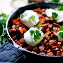 Sweet Potato Hash With Poached Eggs