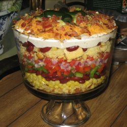 Southwestern Cornbread Layered Salad