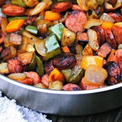 Kielbasa with Peppers, Potatoes and Onions