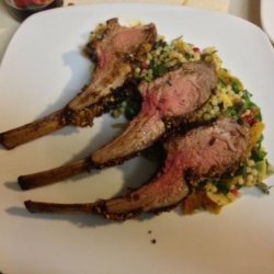 Pistachio-Crusted Moroccan Rack of Lamb With Israeli Couscous