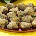 Artichoke and Cheese Stuffed Mushrooms (Rachael Ray)