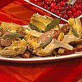 Artichokes with Pork Sausage, Lemon and Sage (Tyler Florence)