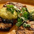 Barbecued Mahi Mahi with Yellow Pepper-Cilantro Pesto (Bobby Flay)