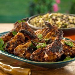 Charcoal Grilled Chicken Sinaloa-Style with Grilled Corn, Black Bean and Quinoa Relish (Bobby Flay)